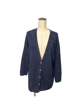 Fendi Jacquard Knit Cardigan All Over Print Long Sleeve Navy 44
